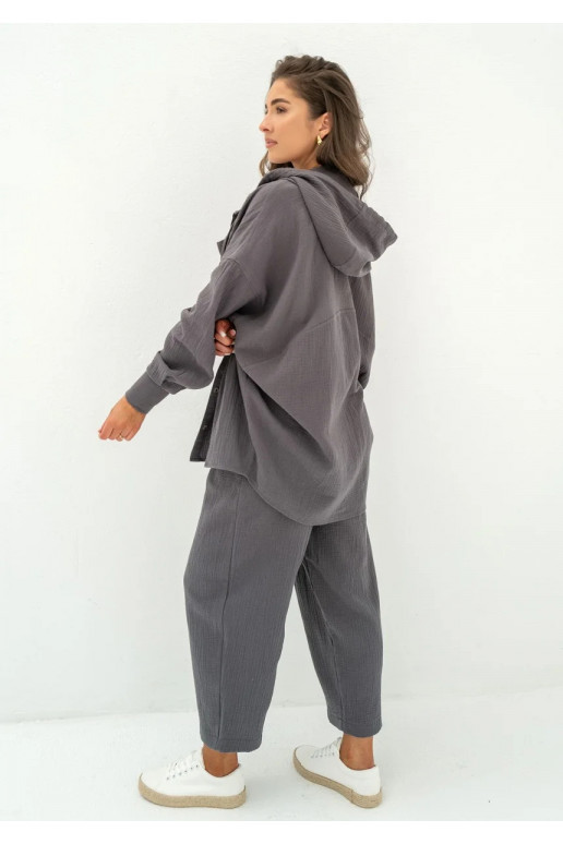 Graphite muslin jogger pants