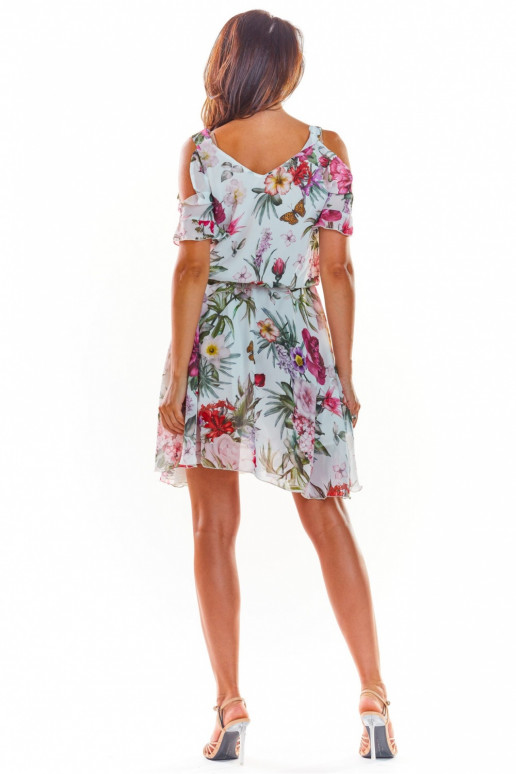 Awama ziedu kleita no viegla auduma