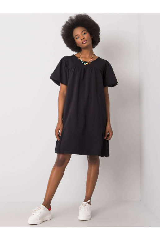 Melna kokvilnas kleita Liliyana RUE...