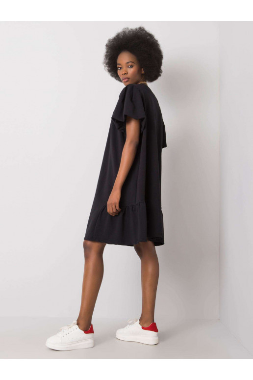 Melna kokvilnas kleita Liliyana RUE...