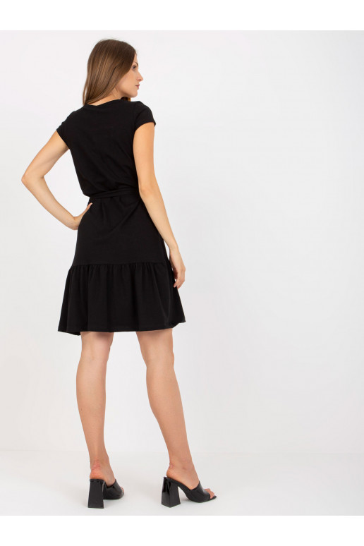 Melna pamata kokvilnas kleita ar...