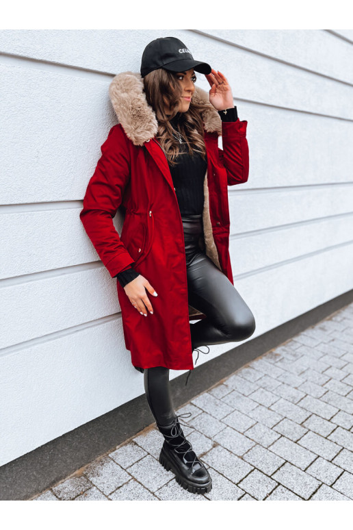 NADER sieviešu ziemas parka jaka sarkana