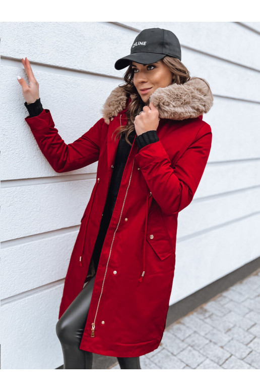 NADER sieviešu ziemas parka jaka sarkana