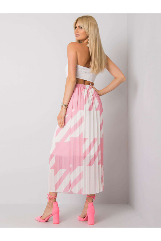 Rozā kroku maksi svārki Isidora