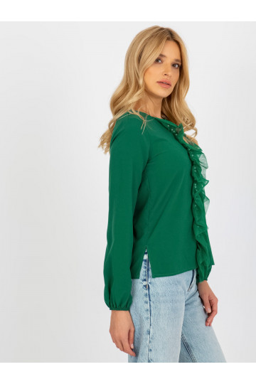 Tumši zaļa svinīga blūze ar... 2