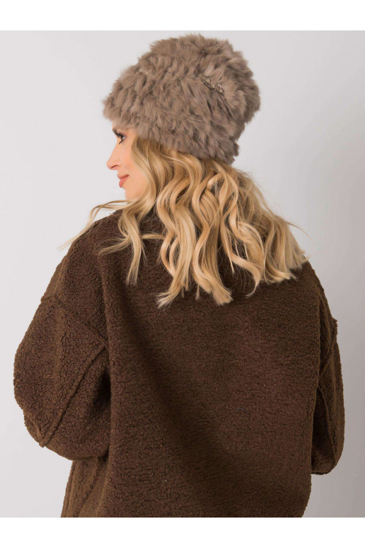 Tumši bēša kažokādas cepure