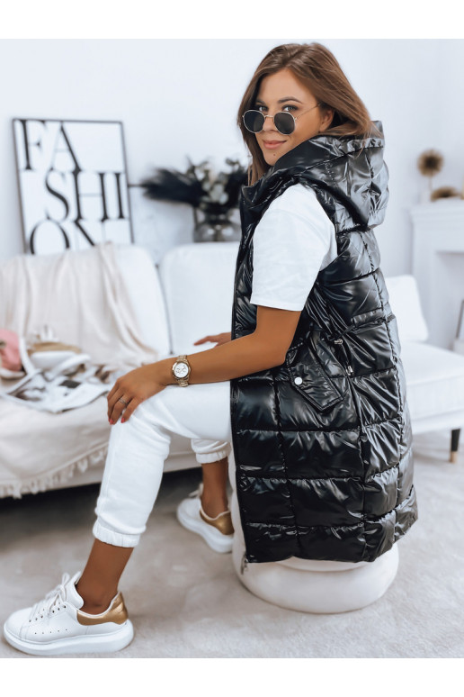 Sieviešu stepēta veste LUCI melna