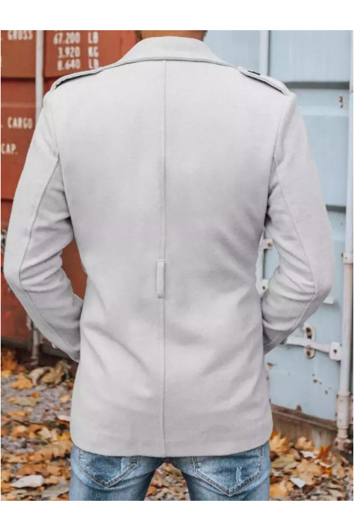 Vīriešu divrindu mētelis, gaiši pelēks