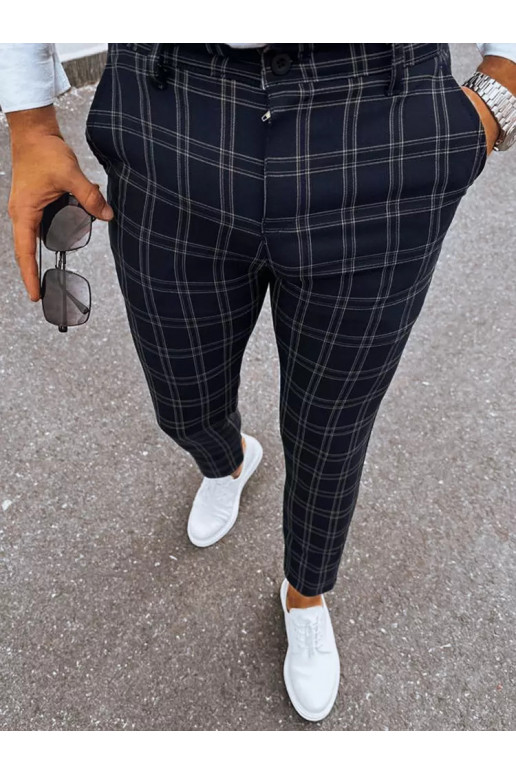 Vīriešu melnas rūtainas čino bikses