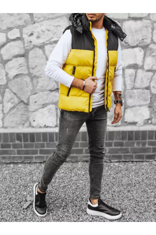 Vīriešu dzeltena stepēta veste
