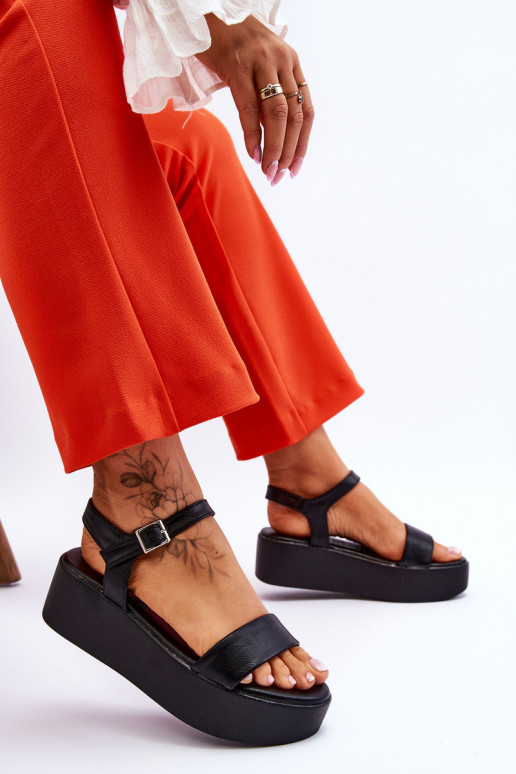 Sieviešu basenes ar platformu melnas krāsas Casen