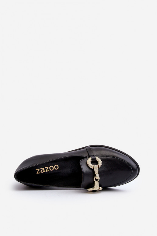 Zazoo 2880 Sievišķīgs Mokasīni Āda ar ornamentiem melnas krāsas
