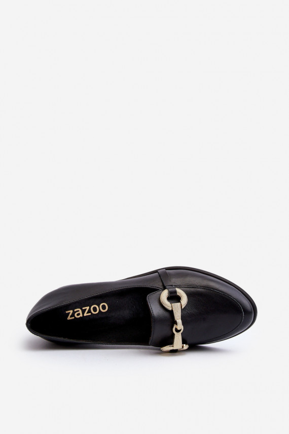 Zazoo 2880 Sievišķīgs Mokasīni Āda ar ornamentiem melnas krāsas