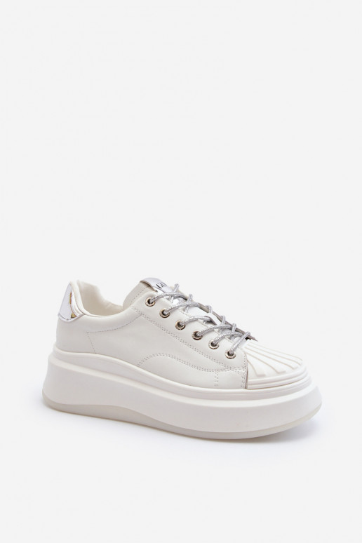 Āda Sneakers modeļa apavi Sievišķīgs ar platformu GOE NN2N4033 baltas krāsas