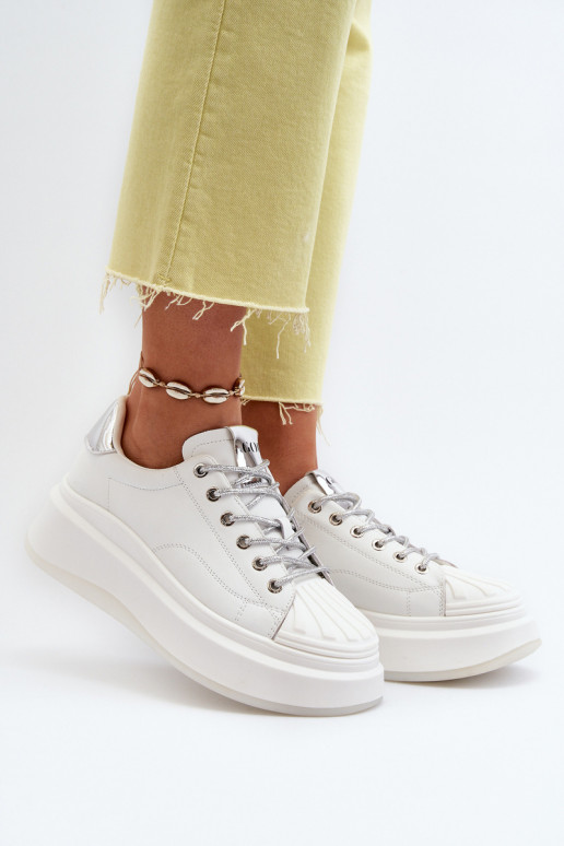 Āda Sneakers modeļa apavi Sievišķīgs ar platformu GOE NN2N4033 baltas krāsas
