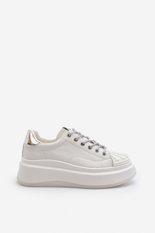 Āda Sneakers modeļa apavi Sievišķīgs ar platformu GOE NN2N4033 baltas krāsas