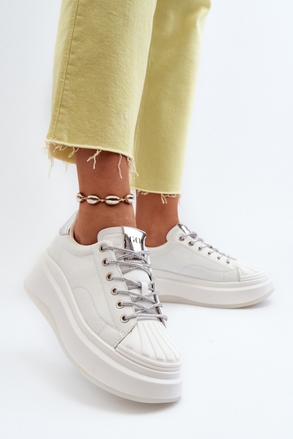 Āda Sneakers modeļa apavi Sievišķīgs ar platformu GOE NN2N4033 baltas krāsas