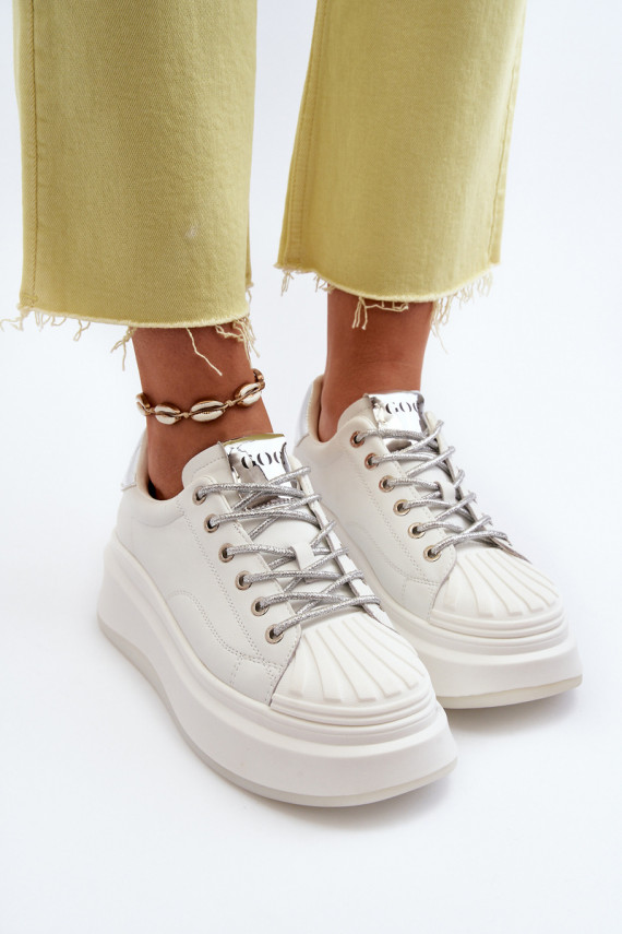 Āda Sneakers modeļa apavi Sievišķīgs ar platformu GOE NN2N4033 baltas krāsas