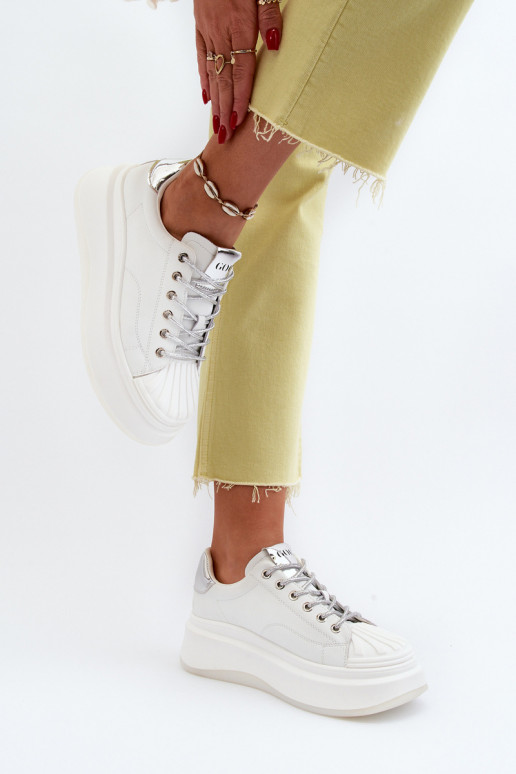 Āda Sneakers modeļa apavi Sievišķīgs ar platformu GOE NN2N4033 baltas krāsas