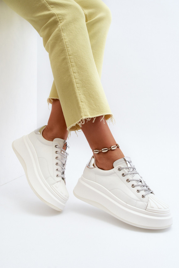 Āda Sneakers modeļa apavi Sievišķīgs ar platformu GOE NN2N4033 baltas krāsas