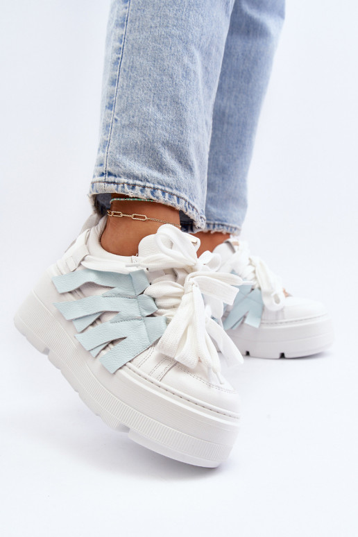 Zazoo 2F-7033 Sneakers modeļa apavi ar platformu Zilas krāsas