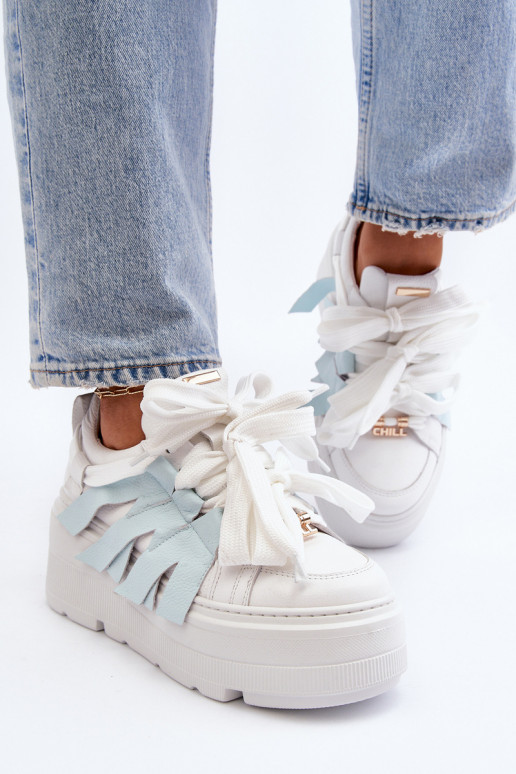 Zazoo 2F-7033 Sneakers modeļa apavi ar platformu Zilas krāsas