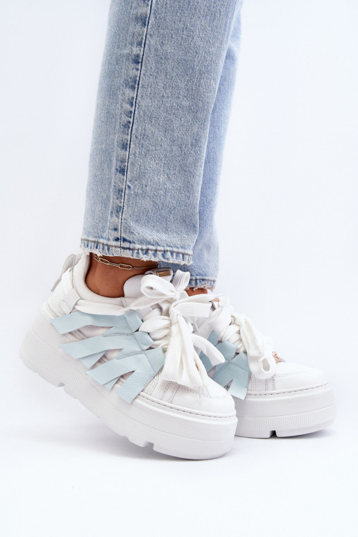 Zazoo 2F-7033 Sneakers modeļa apavi ar platformu Zilas krāsas