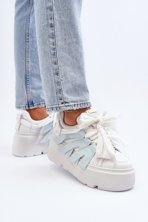 Zazoo 2F-7033 Sneakers modeļa apavi ar platformu Zilas krāsas