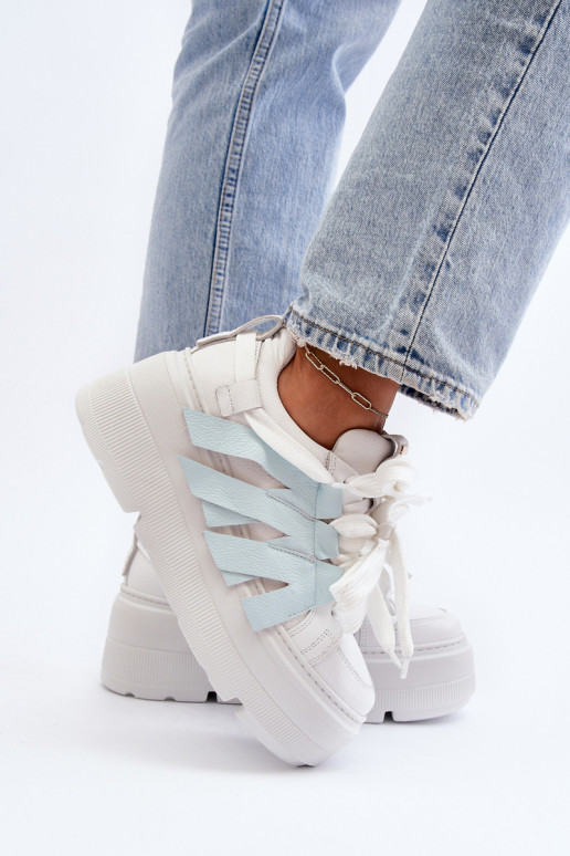 Zazoo 2F-7033 Sneakers modeļa apavi ar platformu Zilas krāsas