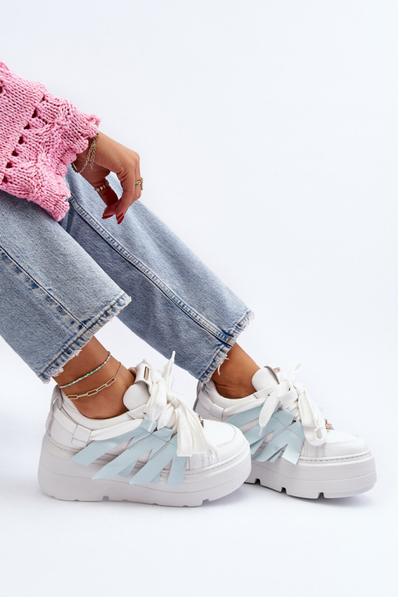 Zazoo 2F-7033 Sneakers modeļa apavi ar platformu Zilas krāsas