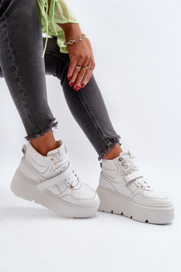 Zazoo 3450 Āda Sneakers modeļa apavi Sievišķīgs baltas krāsas 2