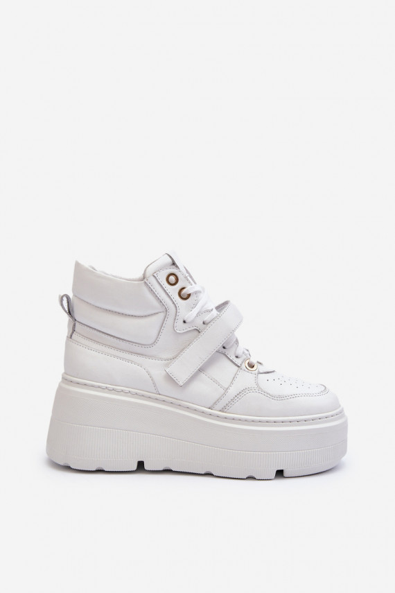 Zazoo 3450 Āda Sneakers modeļa apavi Sievišķīgs baltas krāsas
