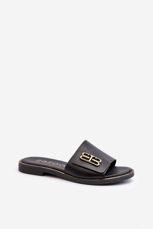 Zazoo 40384 Eleganta stila Čibas no dabīgas ādas Sievišķīgs melnas krāsas