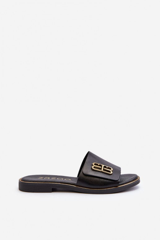 Zazoo 40384 Eleganta stila Čibas no dabīgas ādas Sievišķīgs melnas krāsas