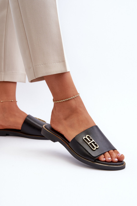 Zazoo 40384 Eleganta stila Čibas no dabīgas ādas Sievišķīgs melnas krāsas