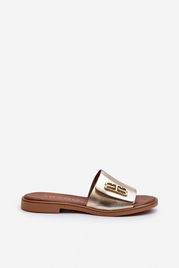 Zazoo 40384 Eleganta stila Čibas no dabīgas ādas Sievišķīgs Zelta krāsas
