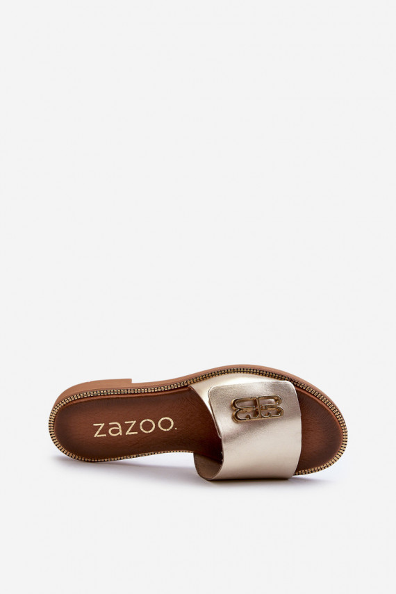 Zazoo 40384 Eleganta stila Čibas no dabīgas ādas Sievišķīgs Zelta krāsas