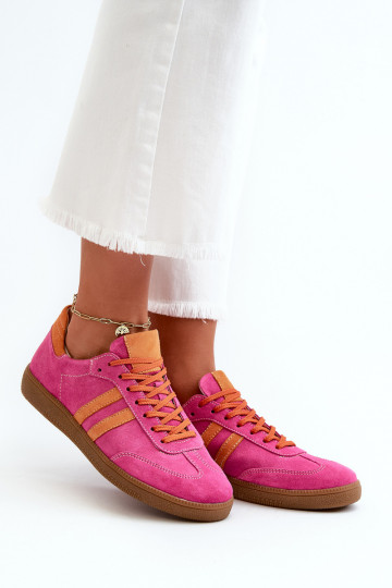 Zazoo N1068 zamšādas Zems Sneakers modeļa apavi Sievišķīgs rozā krāsas 2