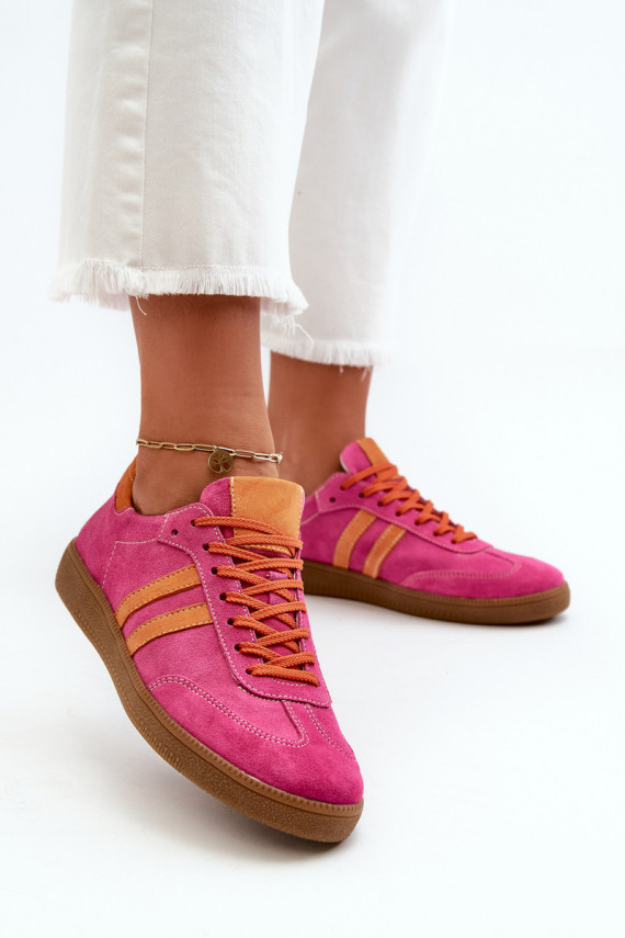 Zazoo N1068 zamšādas Zems Sneakers modeļa apavi Sievišķīgs rozā krāsas