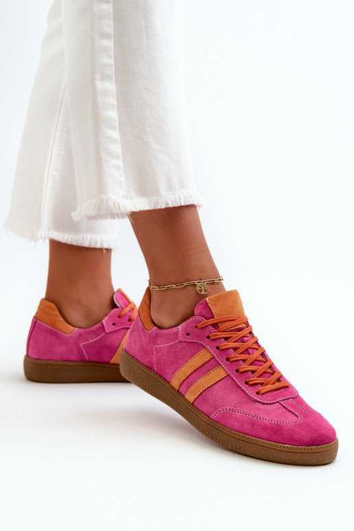 Zazoo N1068 zamšādas Zems Sneakers modeļa apavi Sievišķīgs rozā krāsas