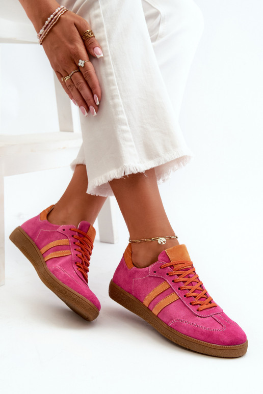 Zazoo N1068 zamšādas Zems Sneakers modeļa apavi Sievišķīgs rozā krāsas