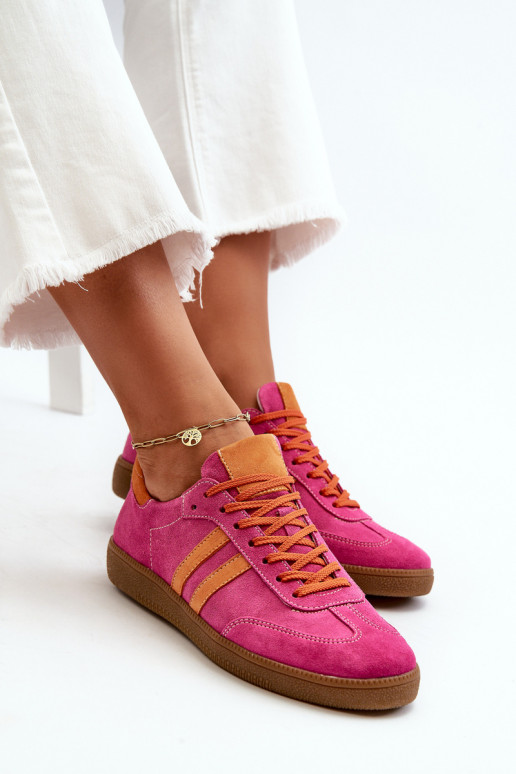 Zazoo N1068 zamšādas Zems Sneakers modeļa apavi Sievišķīgs rozā krāsas