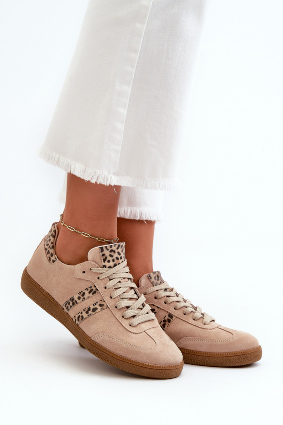 Zazoo N1068 zamšādas Zems Sneakers modeļa apavi Sievišķīgs smilšu krāsas