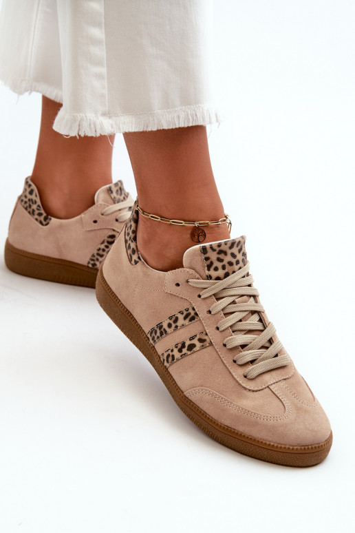 Zazoo N1068 zamšādas Zems Sneakers modeļa apavi Sievišķīgs smilšu krāsas