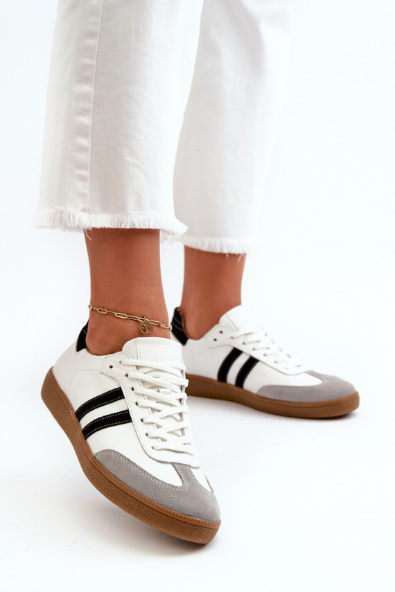 Zazoo N1068 Āda Zems Sneakers modeļa apavi Sievišķīgs baltas krāsas