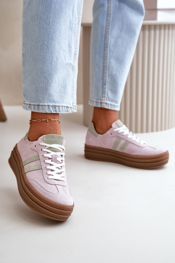 Zazoo N1068S4 Sneakers modeļa apavi ar platformu Violeta krāsa