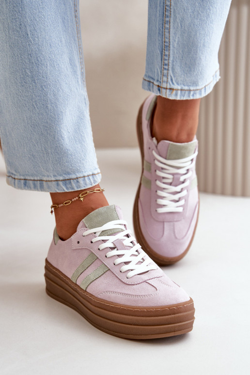 Zazoo N1068S4 Sneakers modeļa apavi ar platformu Violeta krāsa