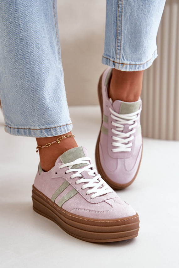 Zazoo N1068S4 Sneakers modeļa apavi ar platformu Violeta krāsa