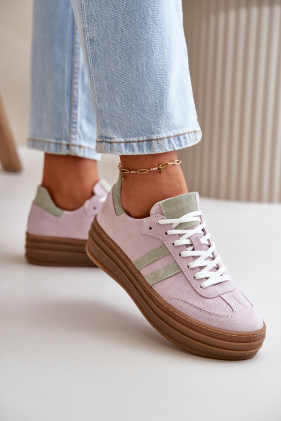 Zazoo N1068S4 Sneakers modeļa apavi ar platformu Violeta krāsa
