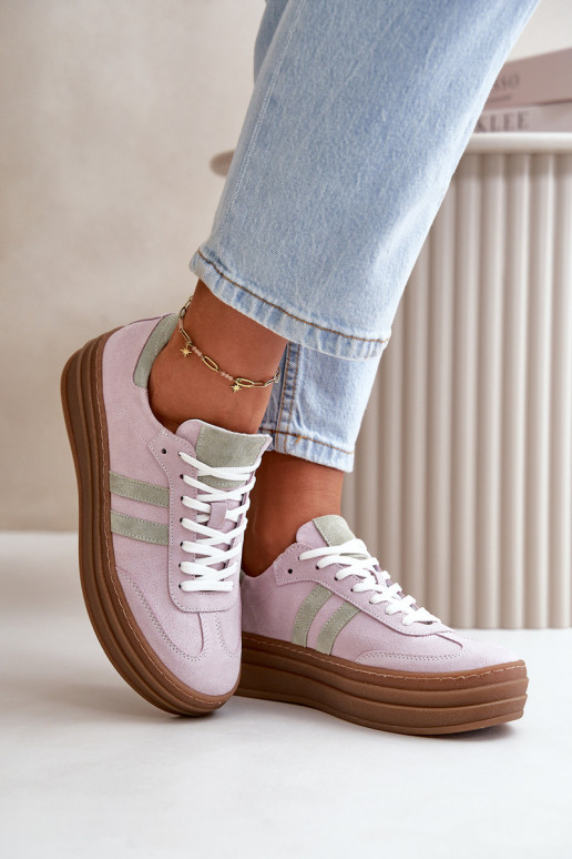 Zazoo N1068S4 Sneakers modeļa apavi ar platformu Violeta krāsa